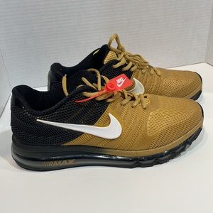 Nike Air Max Gold and Black Athletic Shoes